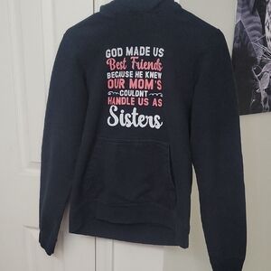 Black Hoodie with Sister Quote
